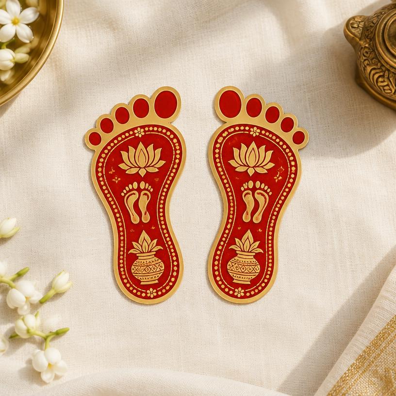 Sticky Lakshmi Feet, optional add-on for the Navratri Pooja Kit (illustrative preview)